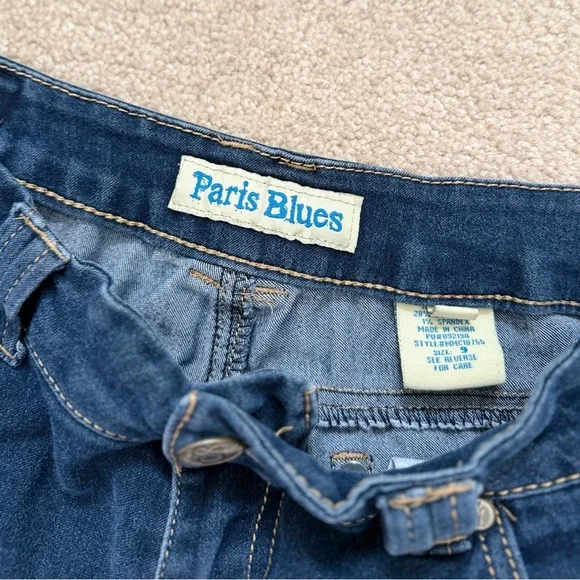 Vintage Paris Blues Y2K Low Rise Denim Shorts Shortie Shorts Dark Wash size 9 - Picture 2 of 4